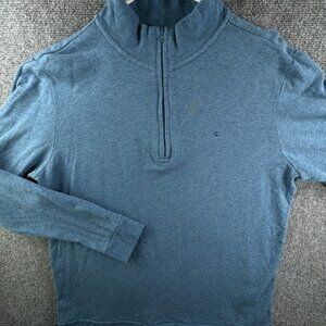 Criquet Men Large 1/4 Zip Long Sleeve Sweater Pullover Fleece Inside All Cotton